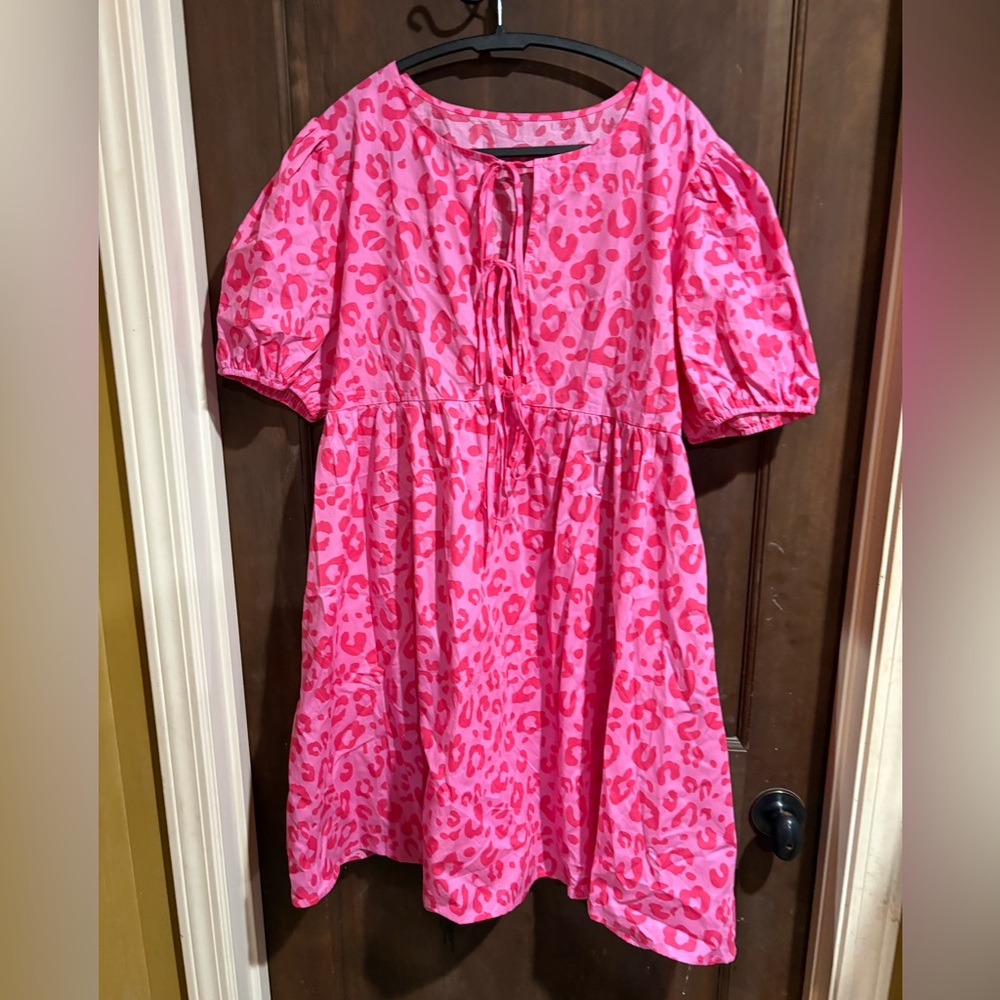 SHEIN Pink Leopard Print Dress